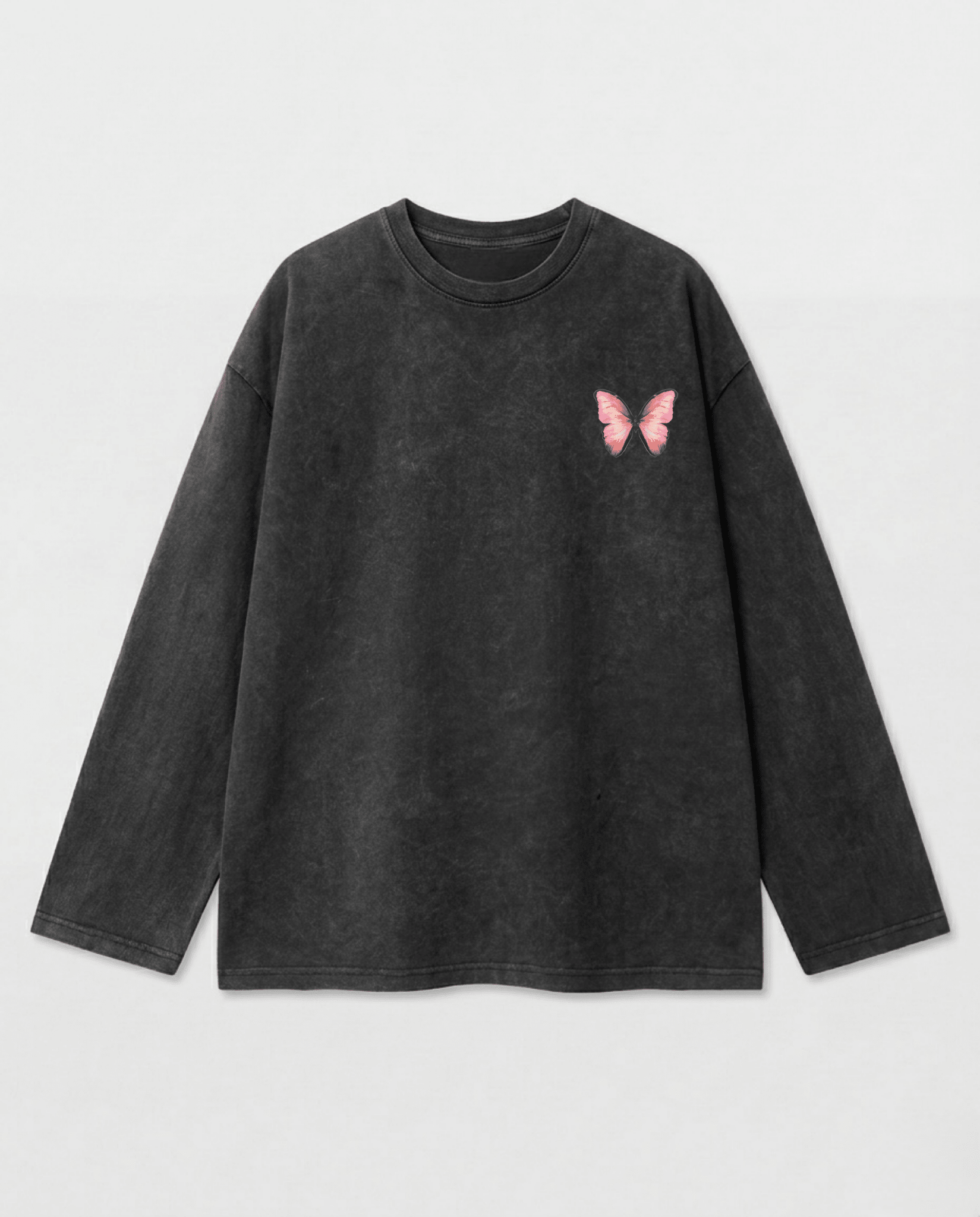 Butterfly Effect Long Sleeves Washed T-Shirt - Hippies TownHippies Town