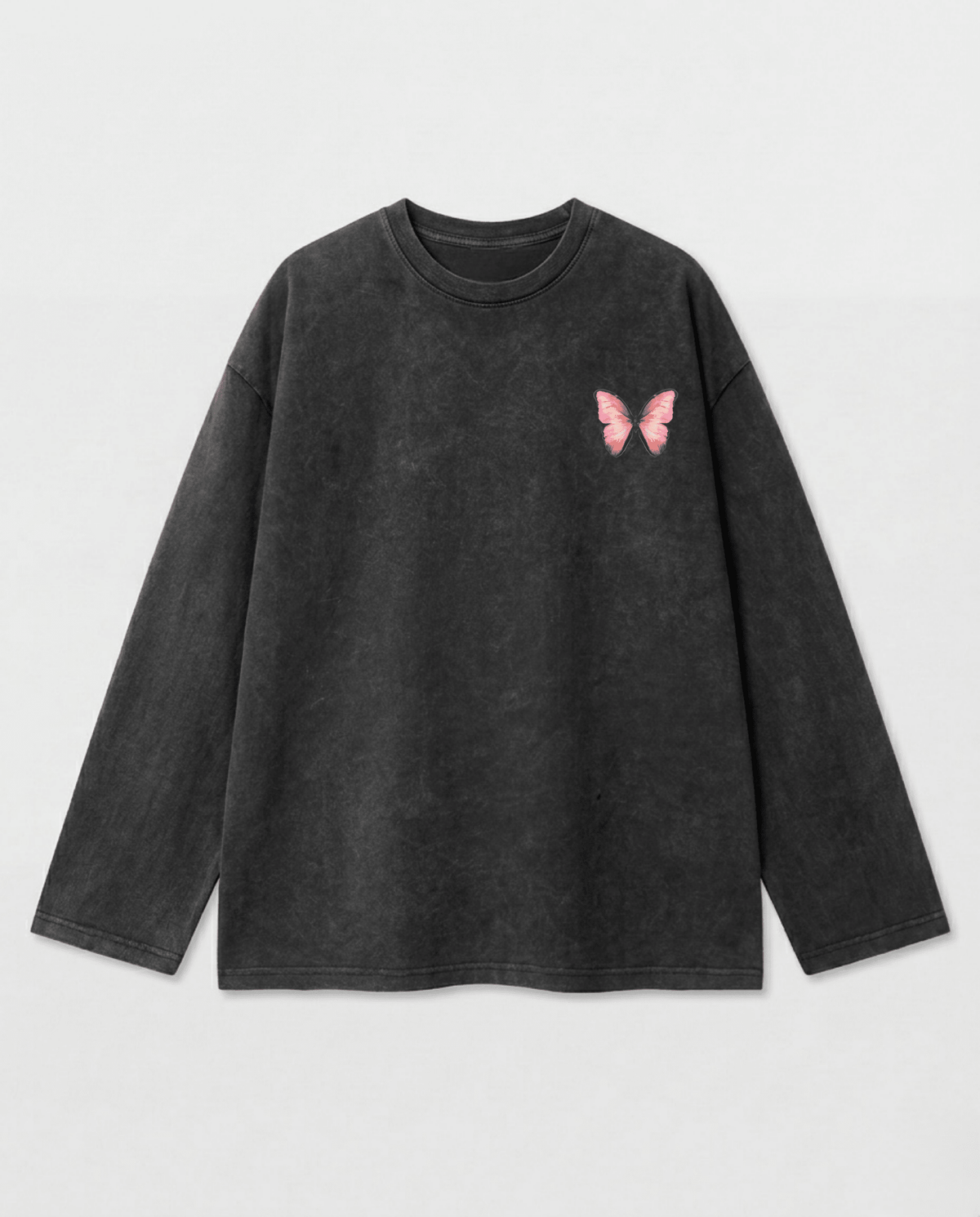 Butterfly Effect Long Sleeves Washed T-Shirt - Hippies TownHippies Town
