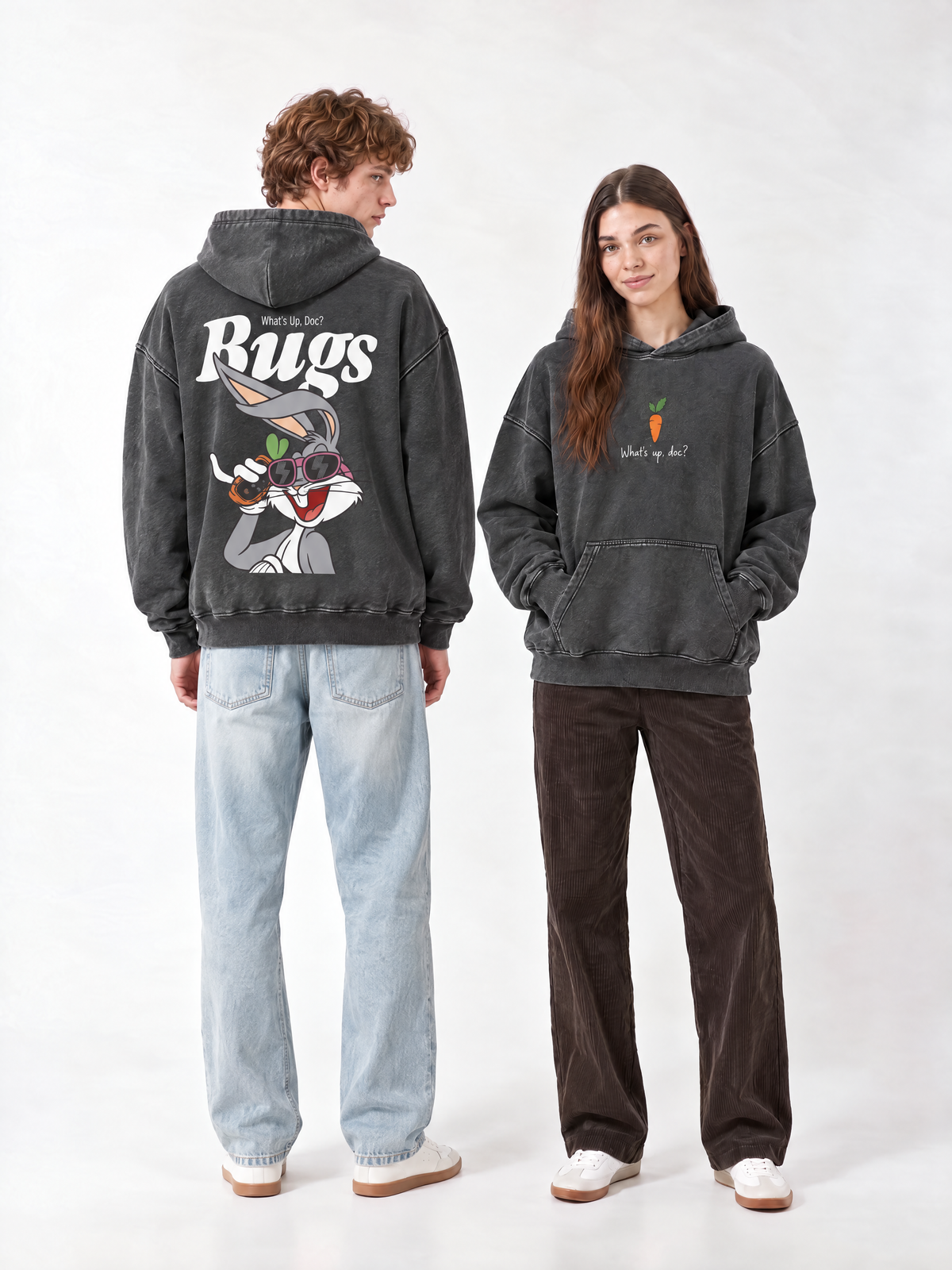 Bugs Acid Washed Hoodie