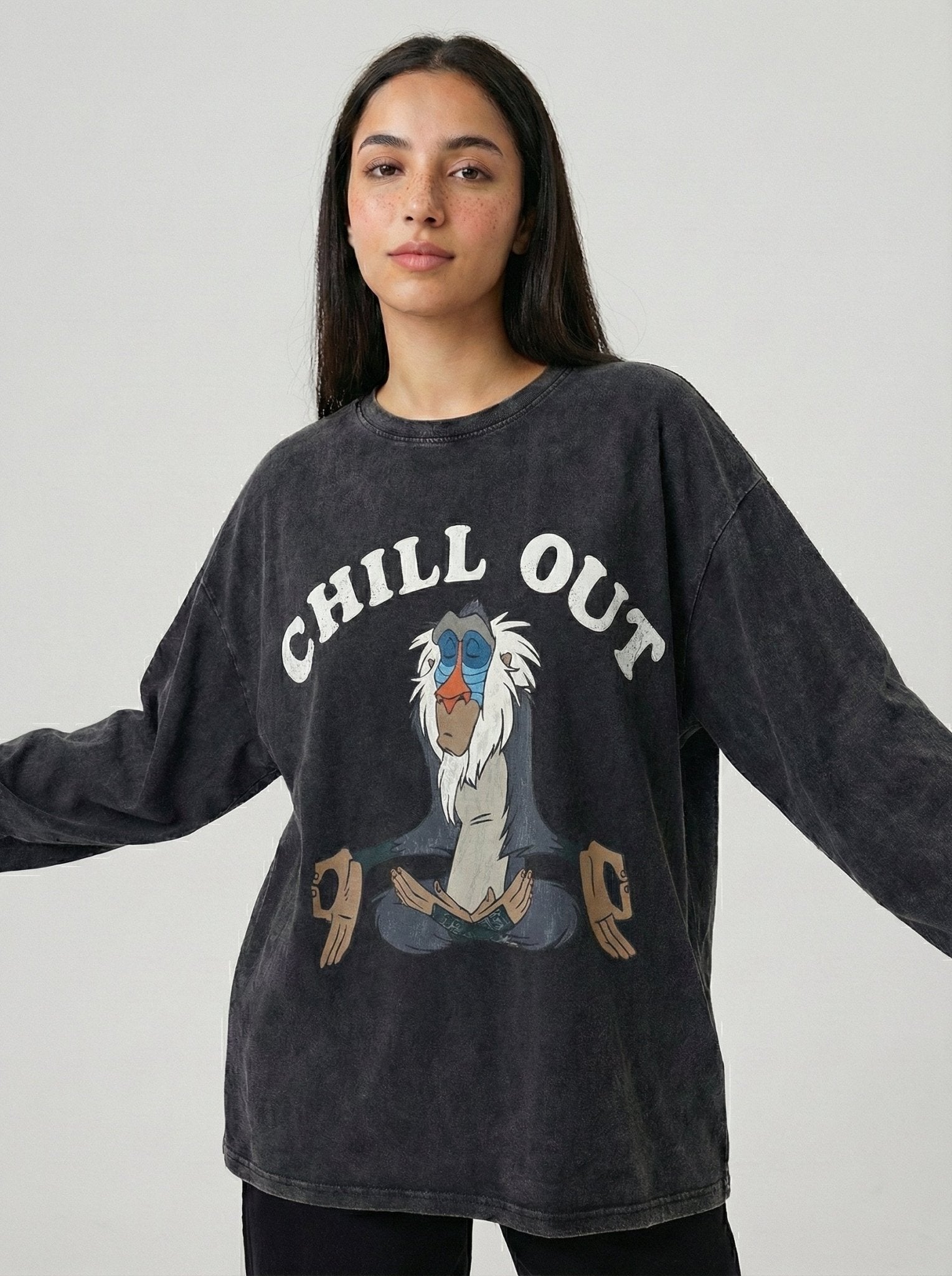 Chill out Long Sleeves Washed T-Shirt - Hippies TownHippies Town