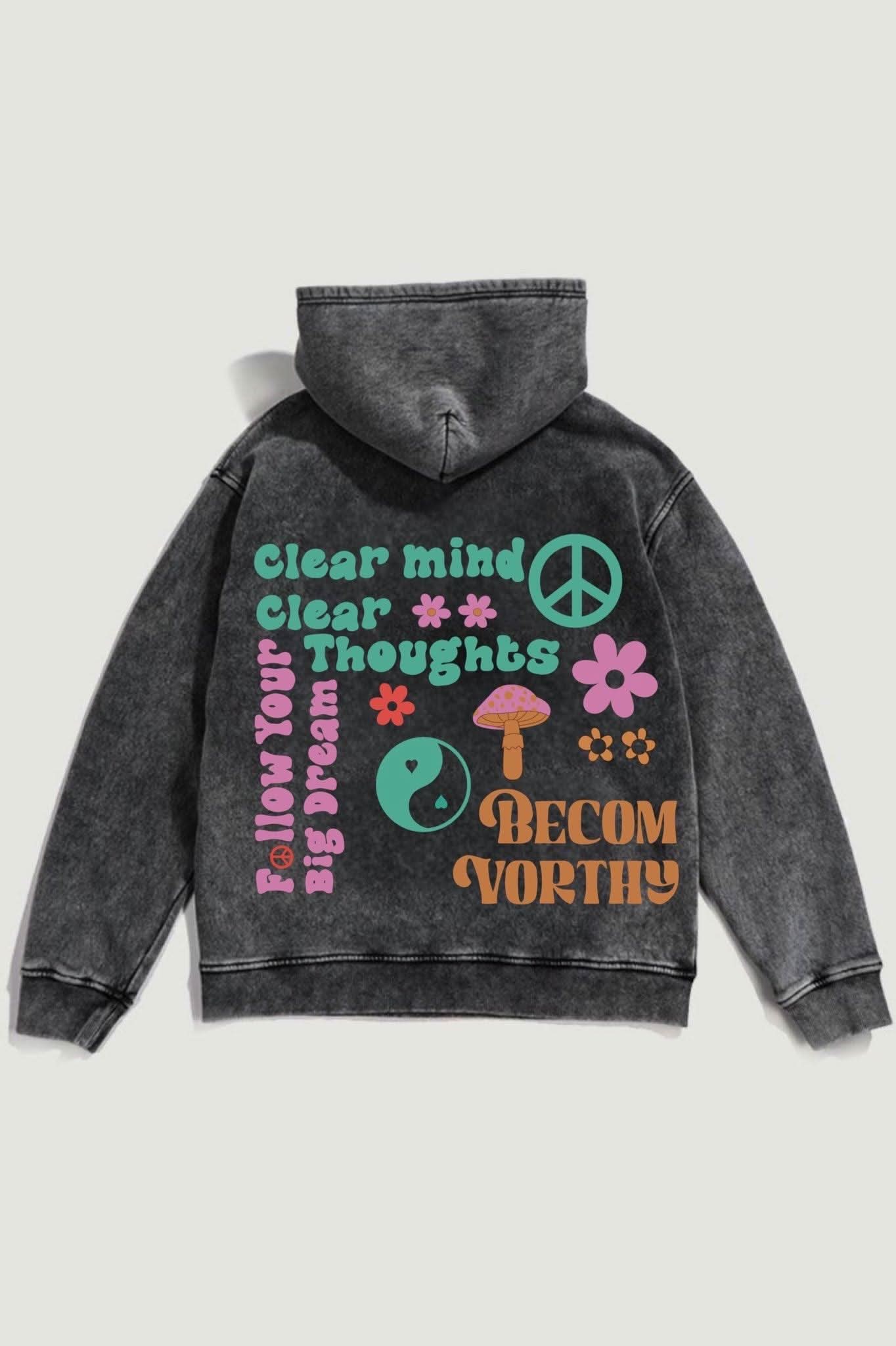 Clear Mind Clear Thoughts Hoodie - Hippies TownHoodieHippies Town