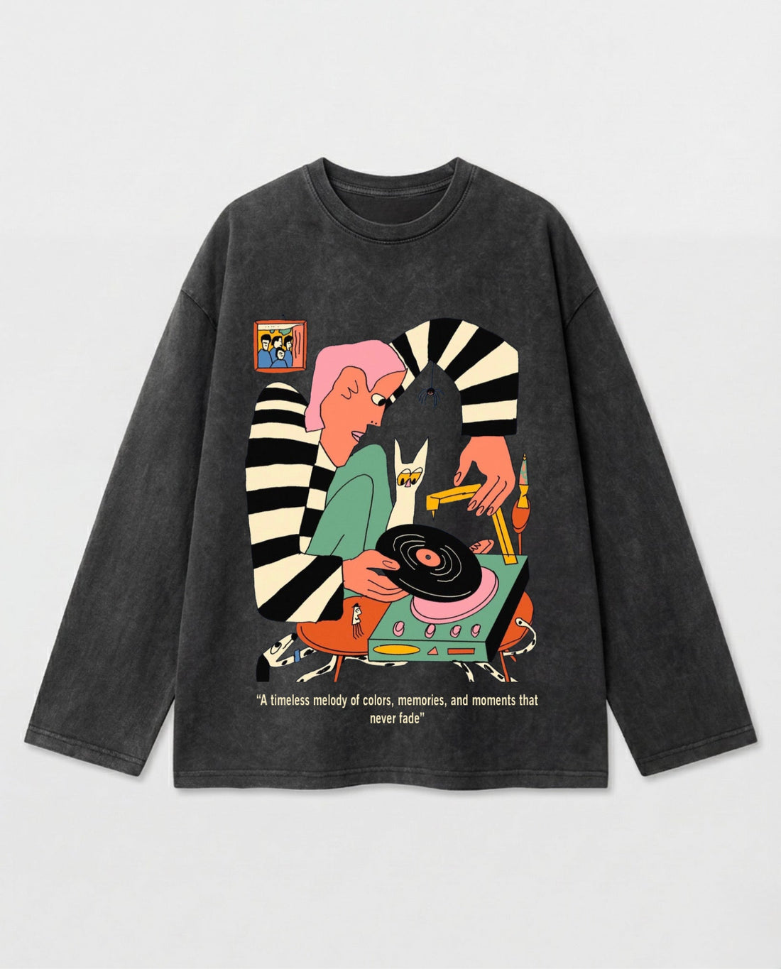 Colorful Echoes Long Sleeves Washed T-Shirt - Hippies TownT-shirtHippies Town