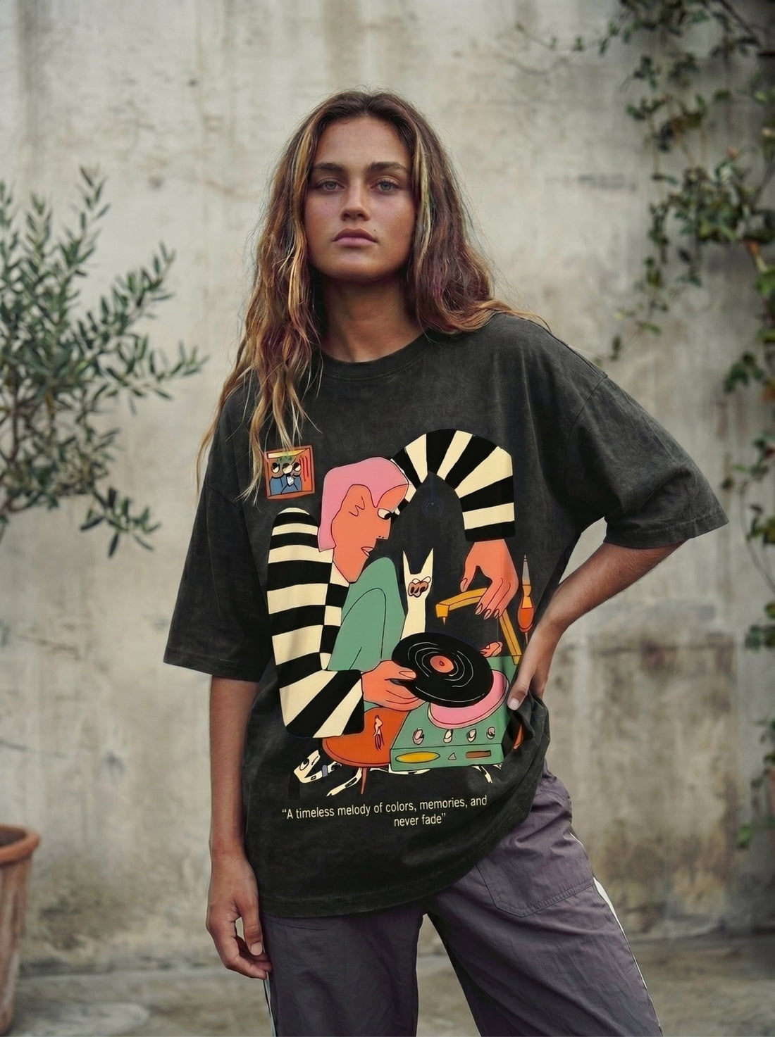Colorful Echoes Washed T-Shirt - Hippies TownT-shirtHippies Town