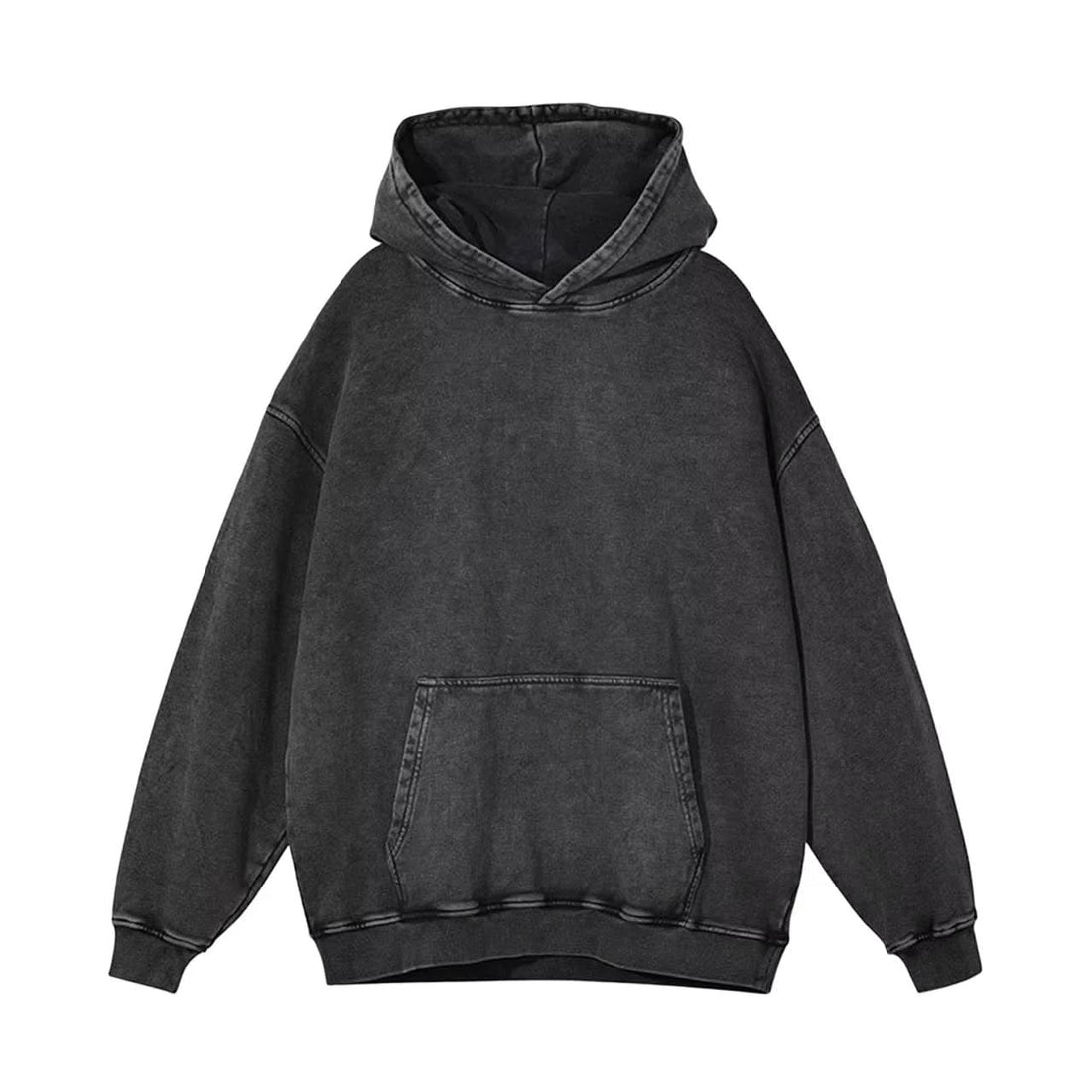 Dark Gray Acid Washed Hoodie - Hippies TownHoodieHippies Town