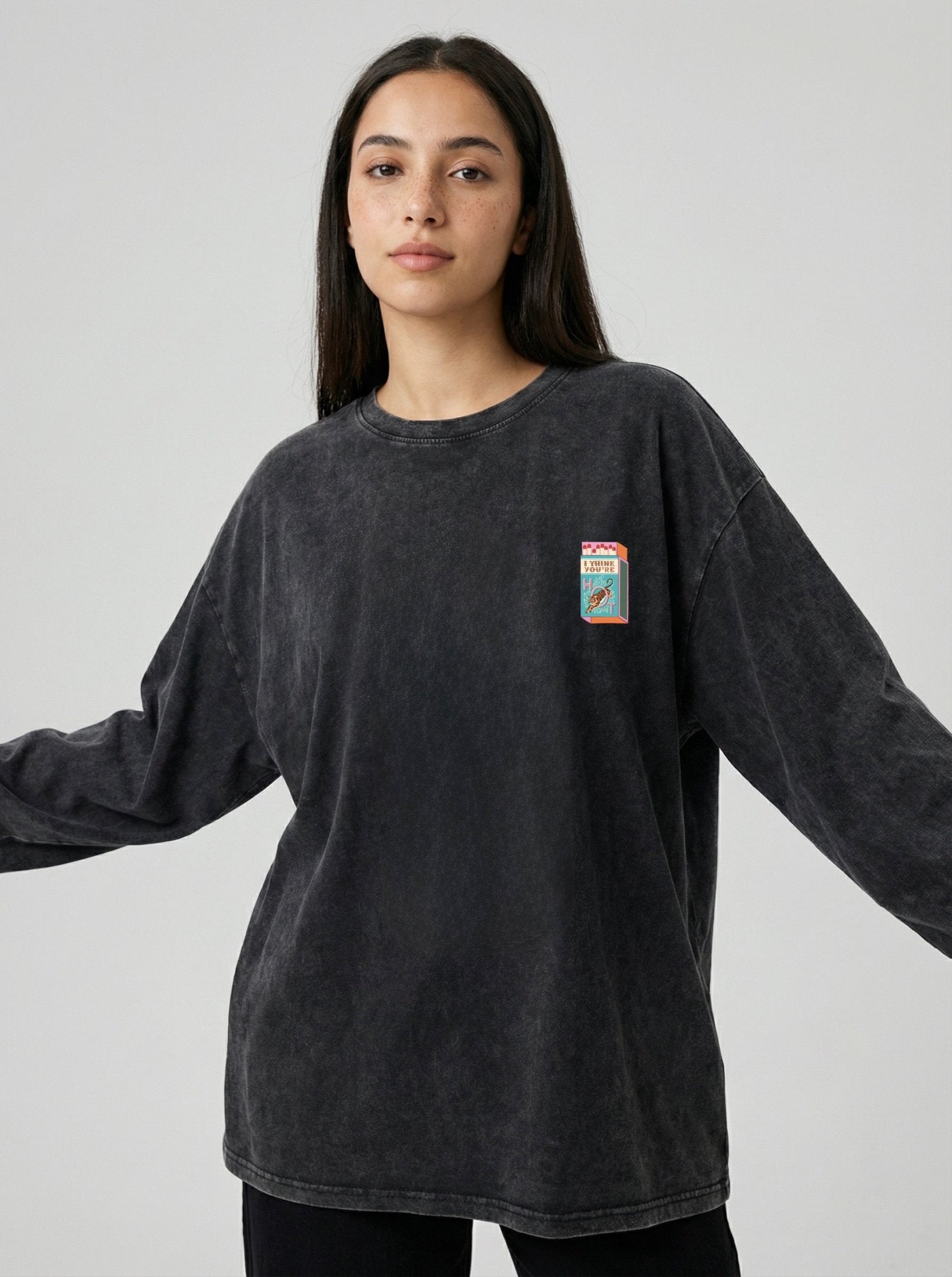 Exposed Long Washed T-Shirt (M) - Hippies TownHippies Town