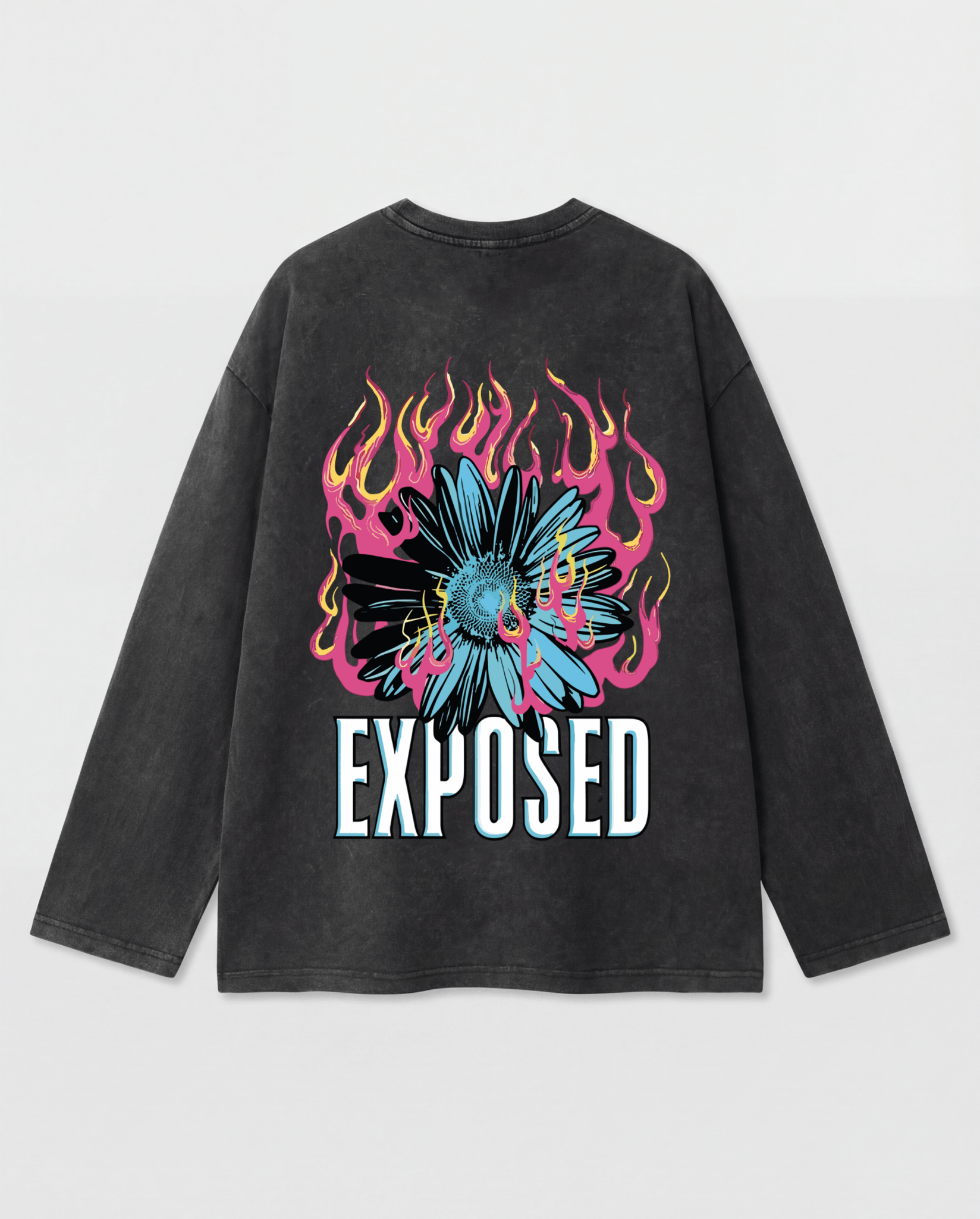 Exposed Long Washed T-Shirt (M) - Hippies TownHippies Town