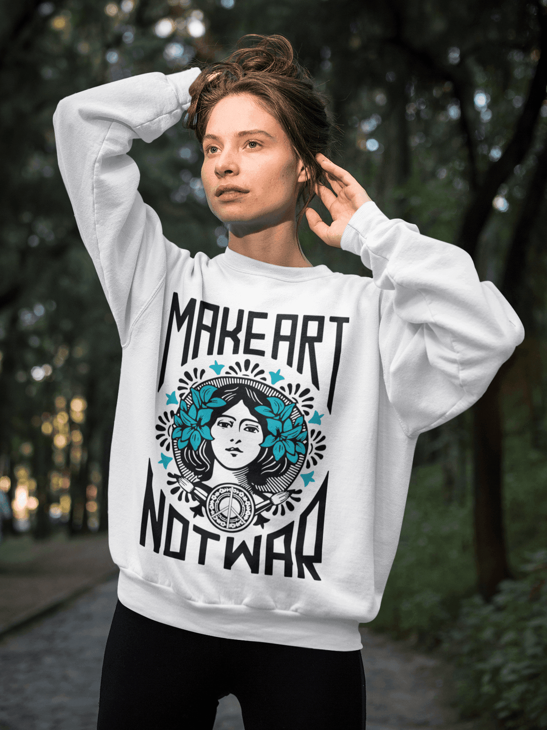 White Make Art Crewneck - Hippies Town