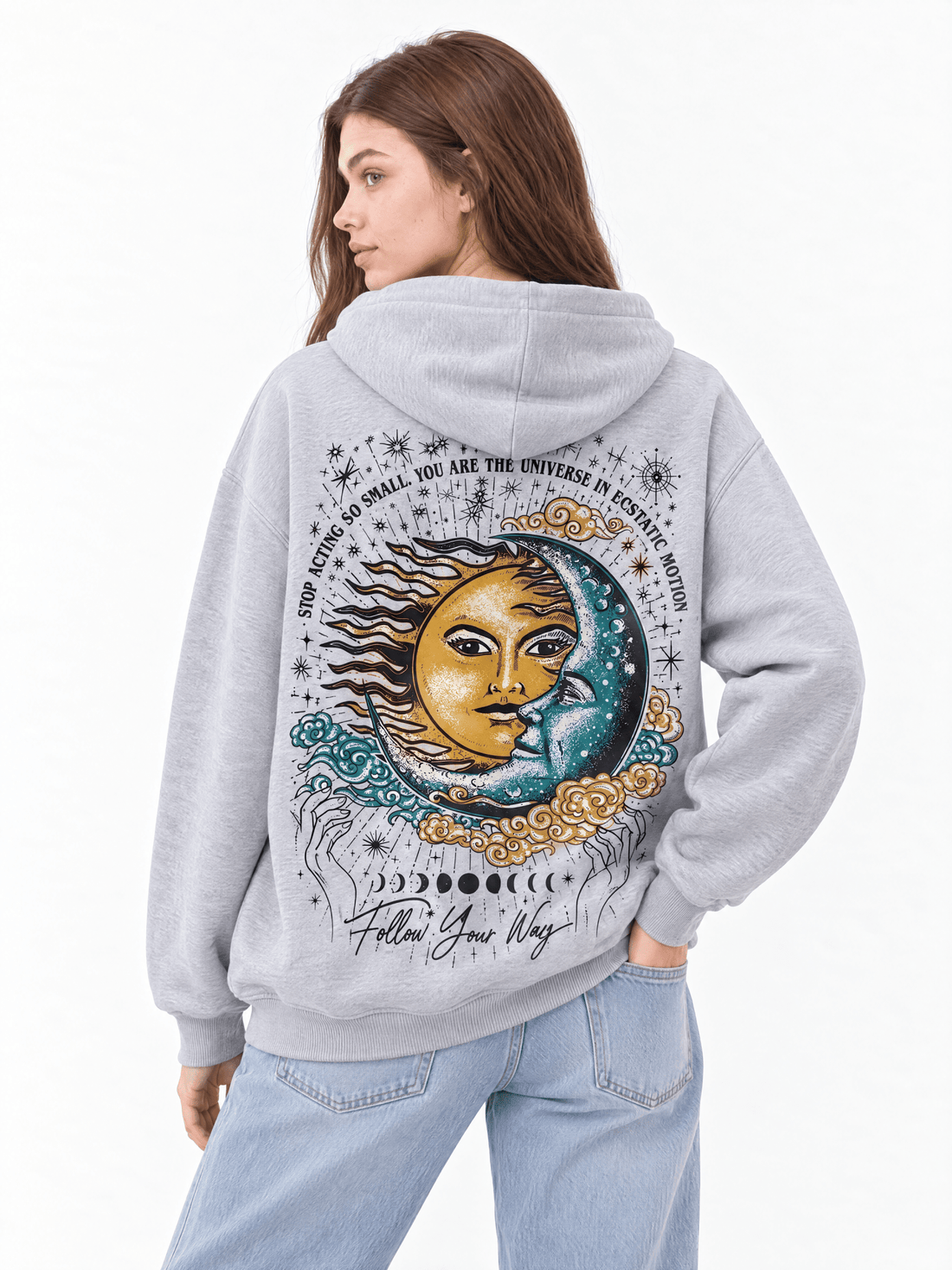 Grey Golden Sun Hoodie - Hippies TownHoodieHippies Town