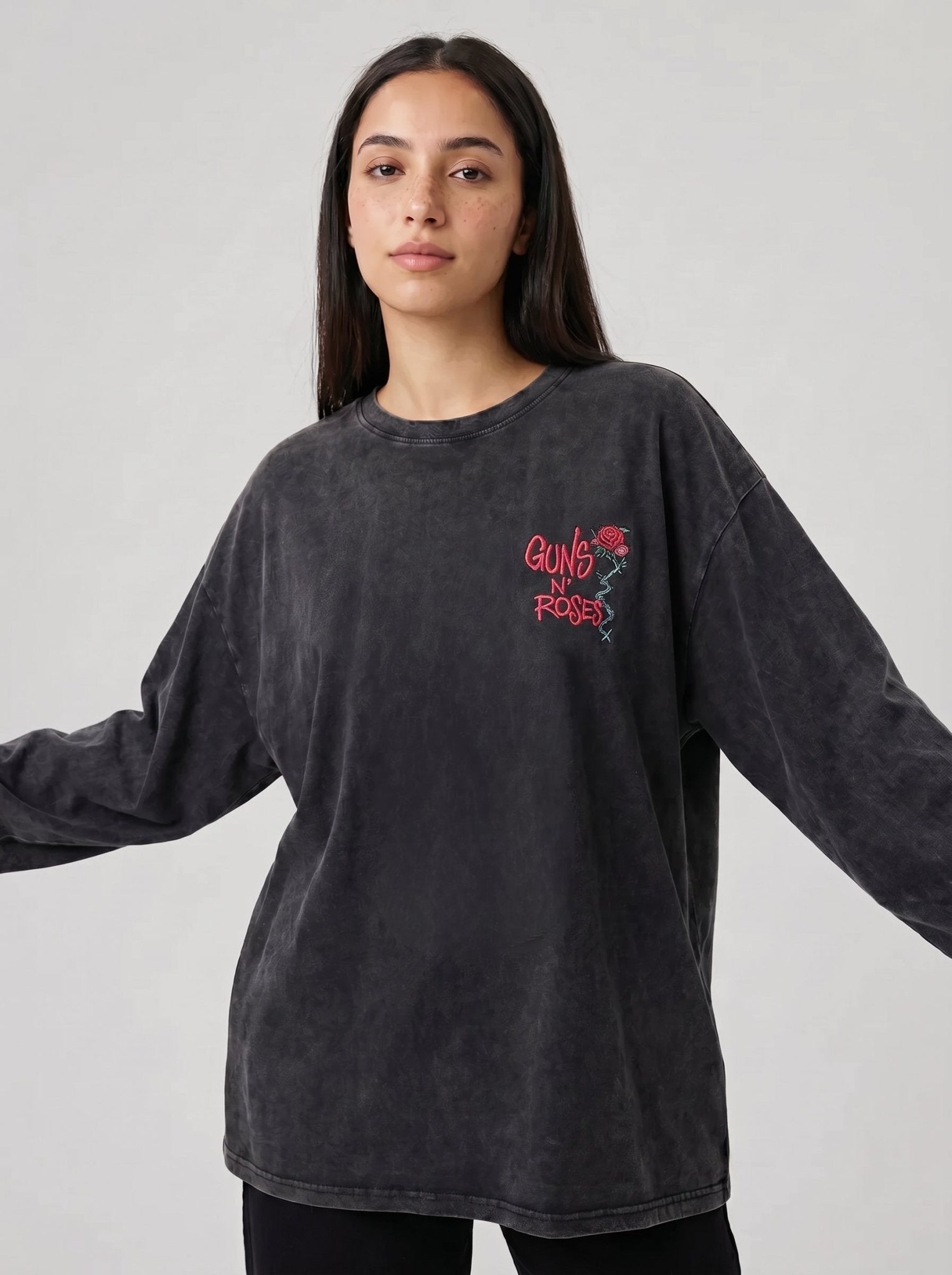 Gun N Roses Long Sleeves Washed T-Shirt - Hippies TownT-shirtHippies Town