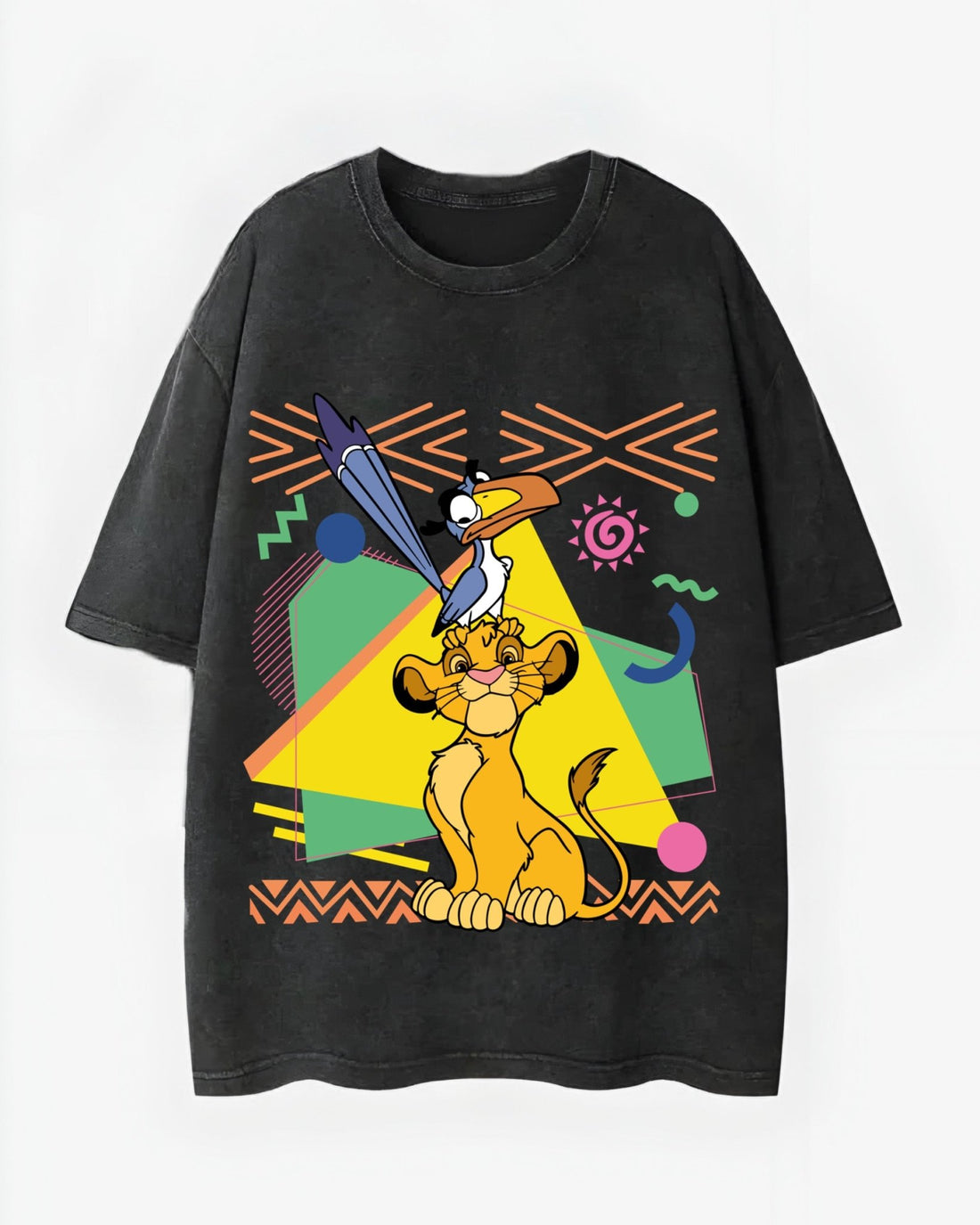 Happy Simba Washed T-Shirt - Hippies TownHippies Town
