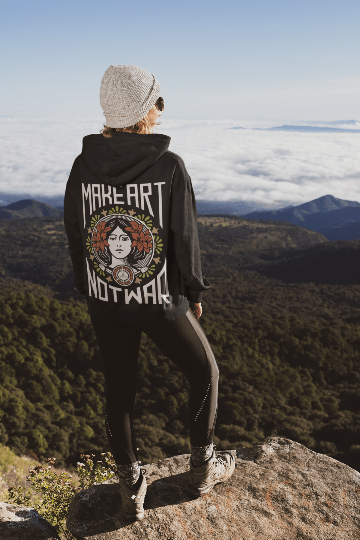 Hoodie Black Make art - Hippies TownHoodieHippies Town