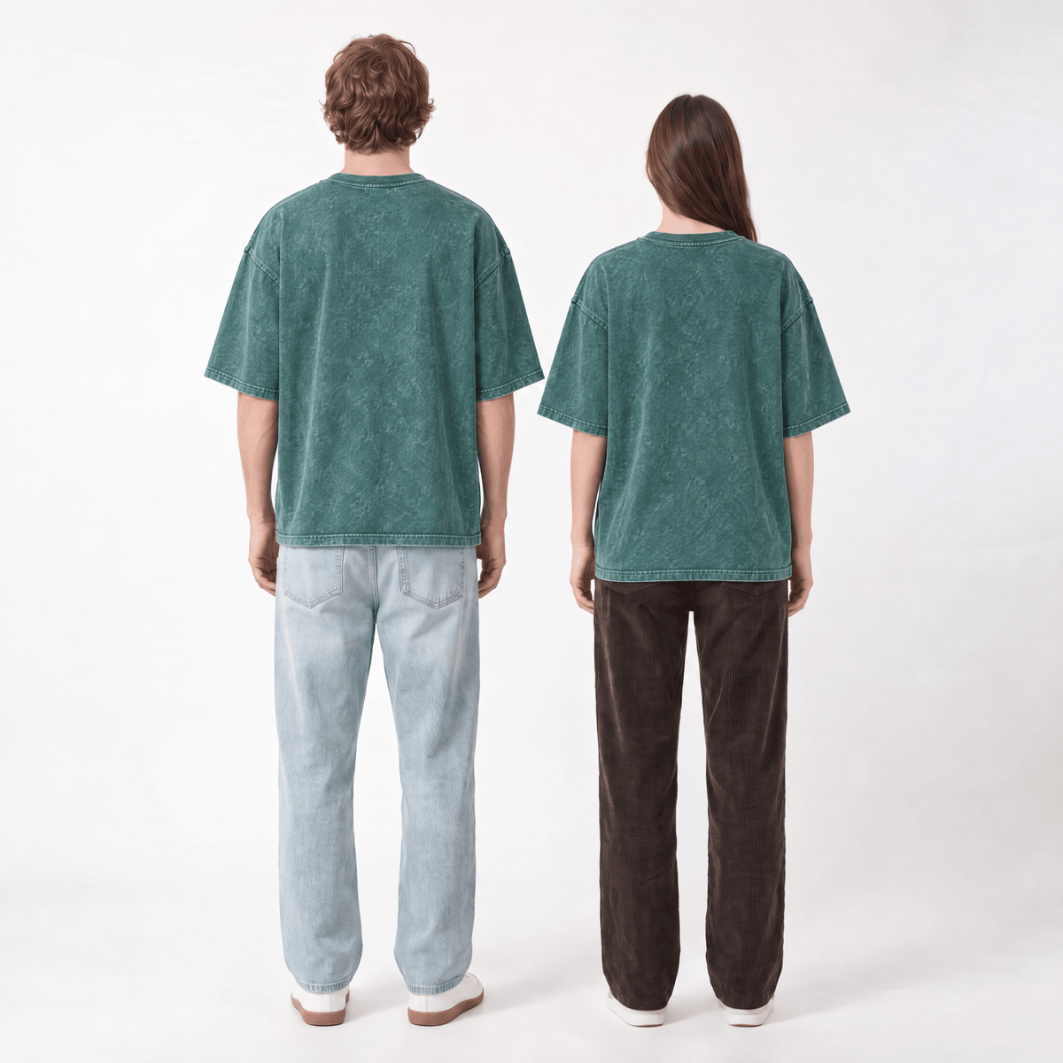 Hunter Green Oversized Washed T-Shirt - Hippies TownHippies Town