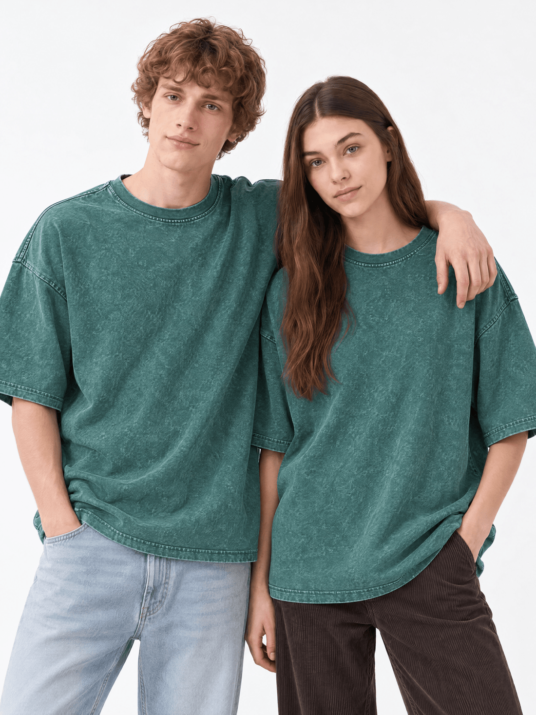 Hunter Green Oversized Washed T-Shirt - Hippies TownHippies Town