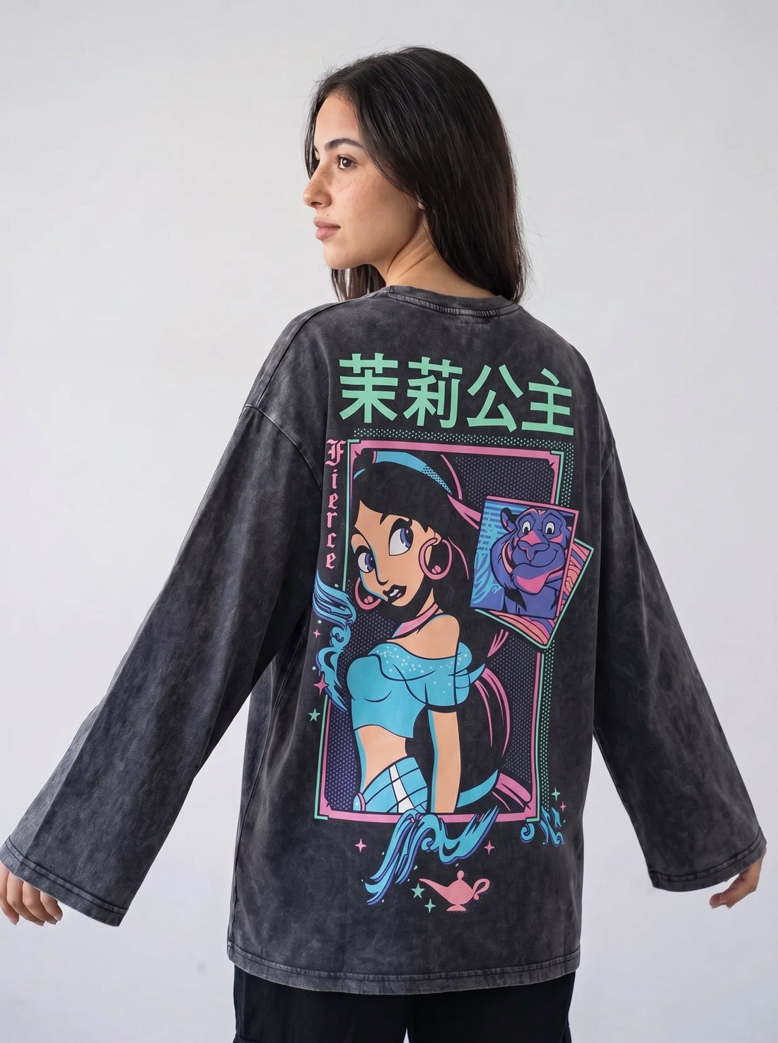 Jasmin Long Sleeves Washed T-Shirt - Hippies TownT-shirtHippies Town