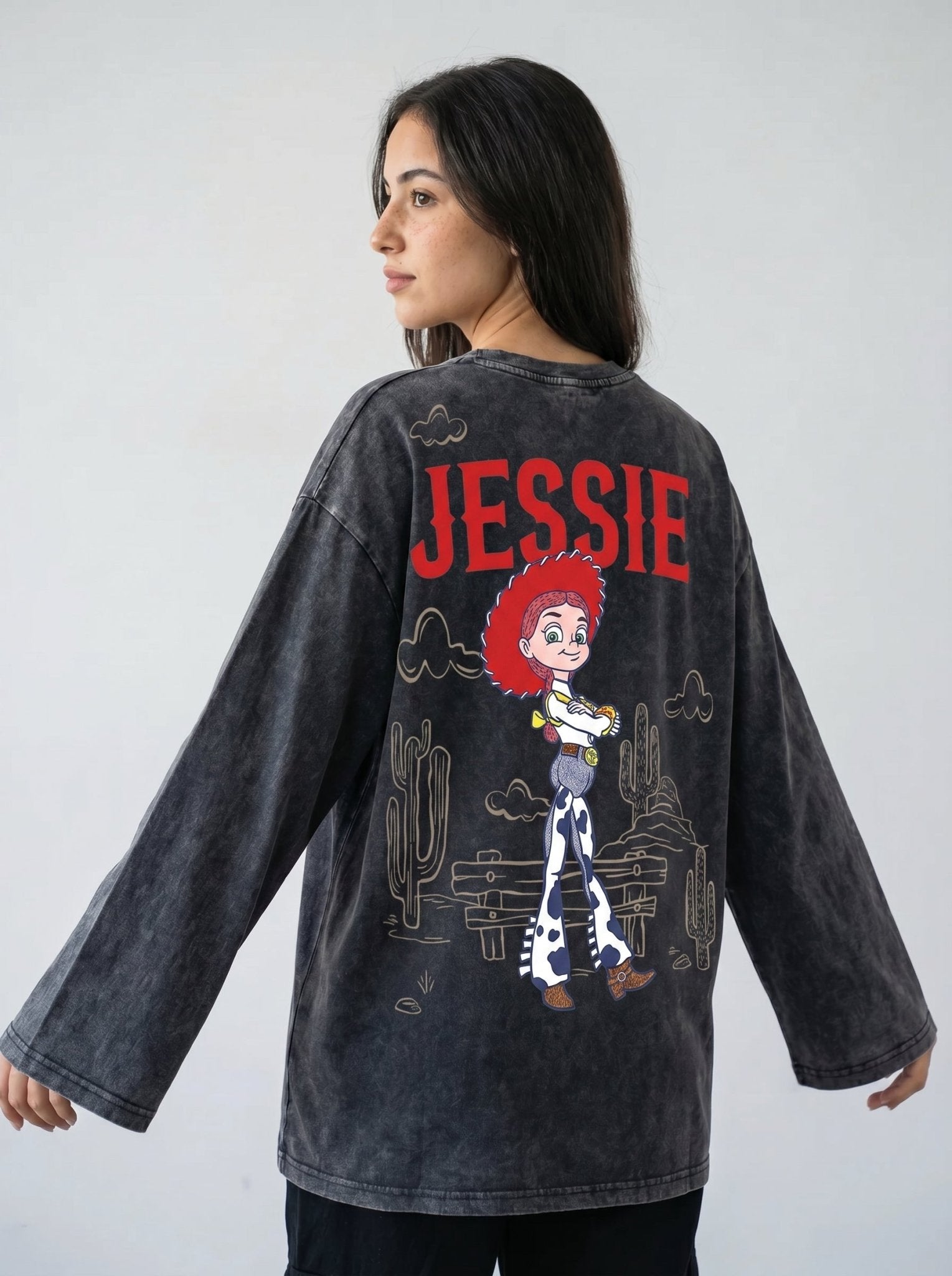 Jessie Rodeo Long Sleeves Washed T-Shirt - Hippies TownT-shirtHippies Town