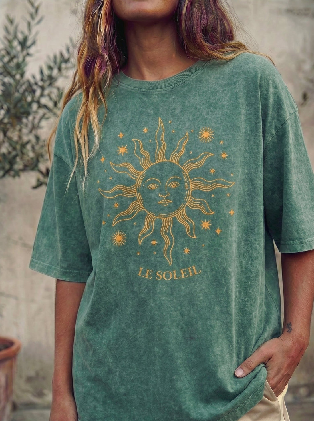 Le Soleil Washed T-Shirt - Hippies TownHippies Town