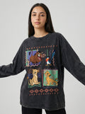 Lion King Long Sleeves Washed T-Shirt - Hippies TownHippies Town