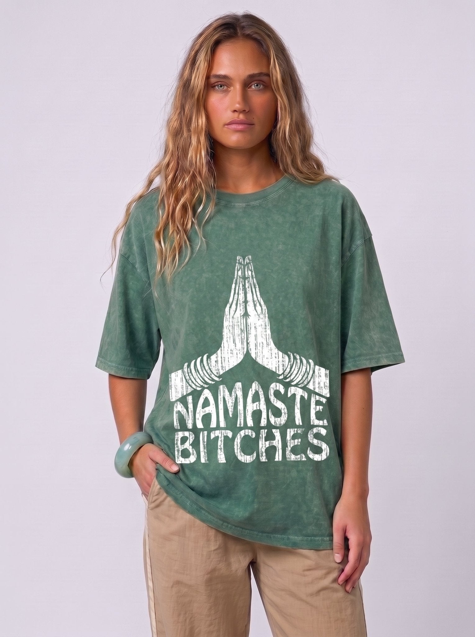 Namaste Bitches Washed T-Shirt - Hippies TownHippies Town