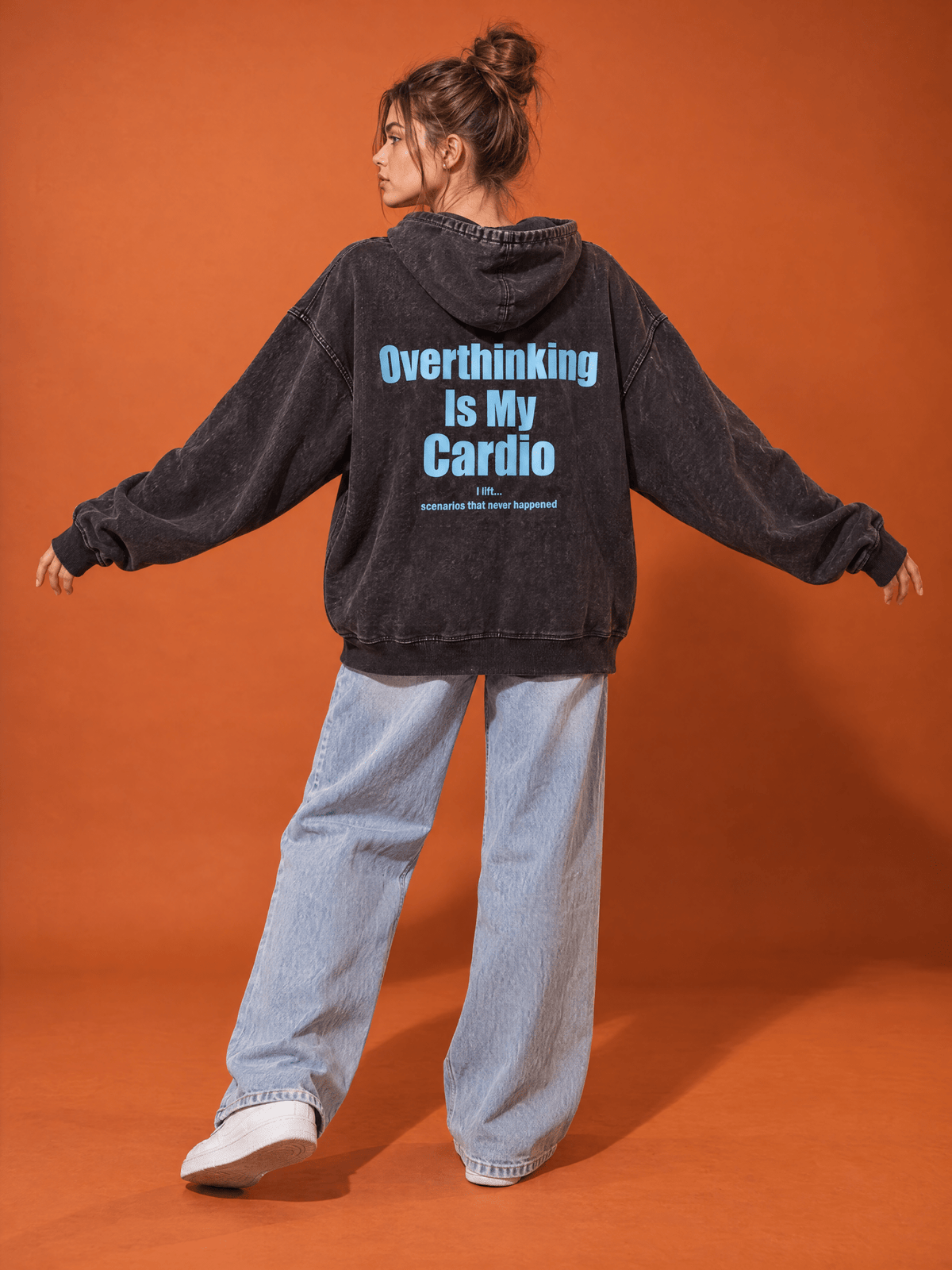 Overthinking is my Cardio Washed Hoodie - Hippies TownHoodieHippies Town