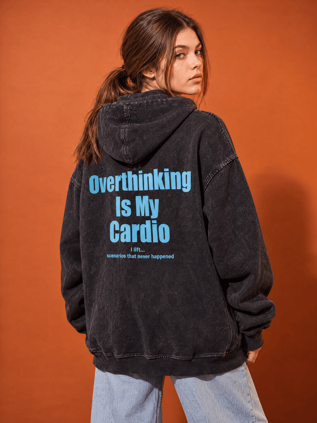 Overthinking is my Cardio Washed Hoodie - Hippies TownHoodieHippies Town