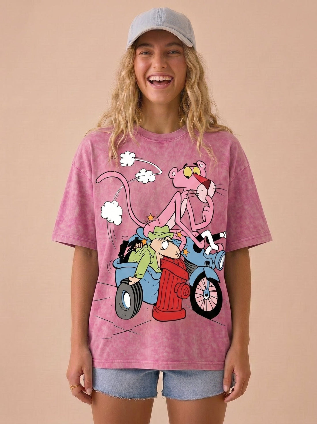 Pinky Tiger Washed T-Shirt - Hippies TownHippies Town