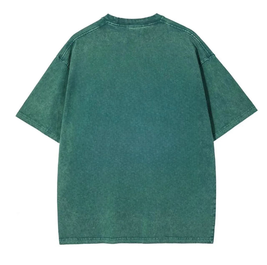 Premium Oversized Washed T-Shirt (Olive) - Hippies TownHippies Town