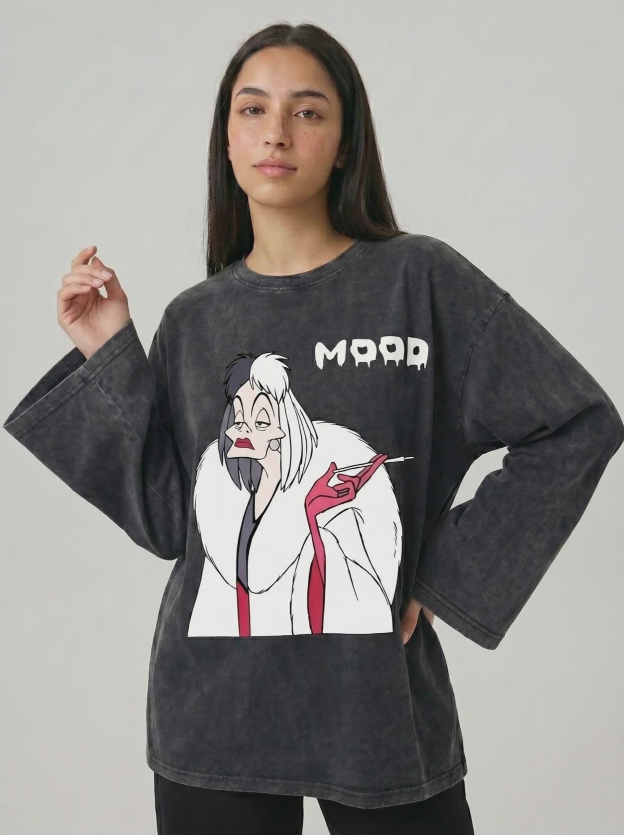 Mood Long Sleeves Washed T-Shirt