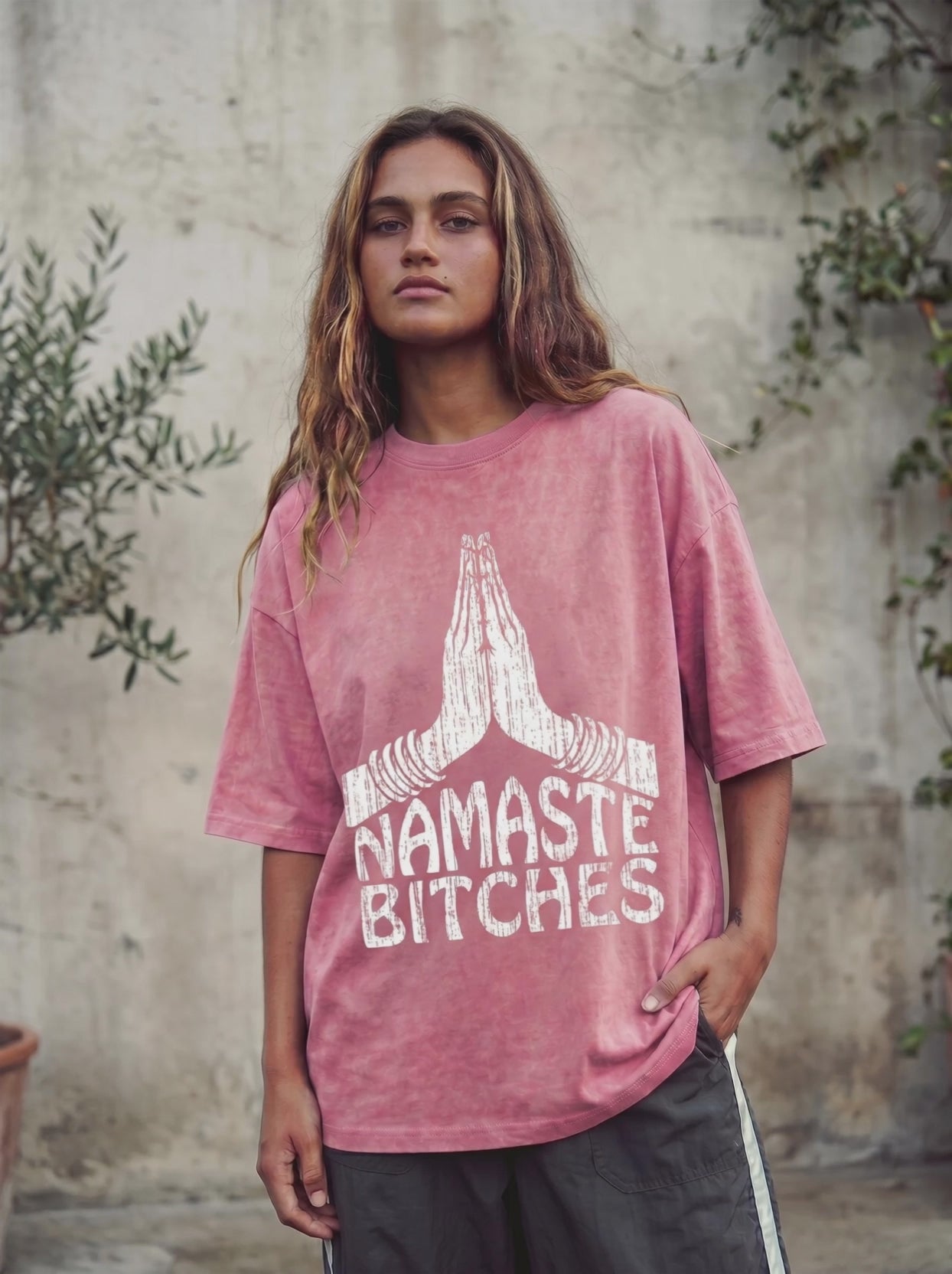 Namaste Bitches Washed T-Shirt