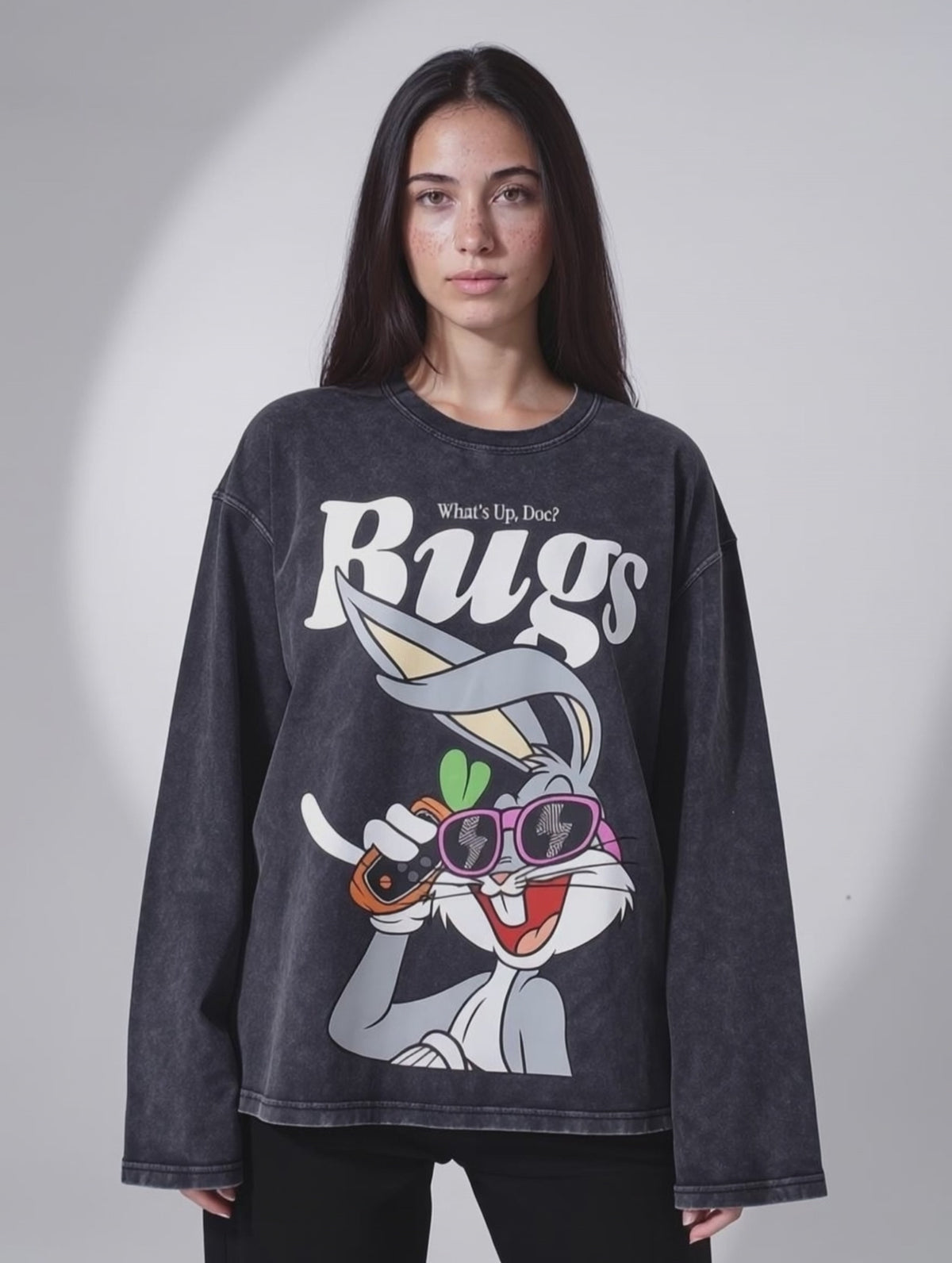 Bugs Long Sleeves Washed T-Shirt
