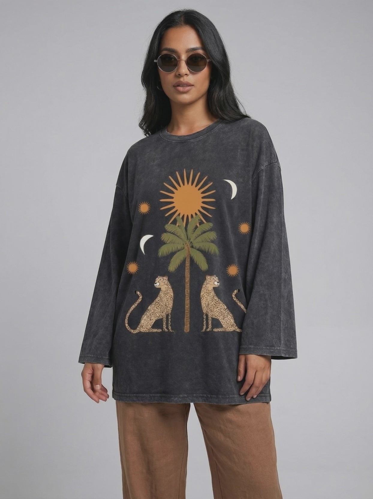 Oasis Long Sleeves Washed T-Shirt