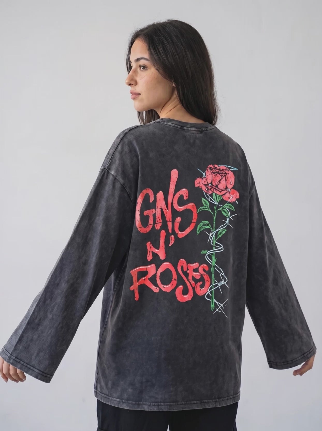Gun N Roses Long Sleeves Washed T-Shirt