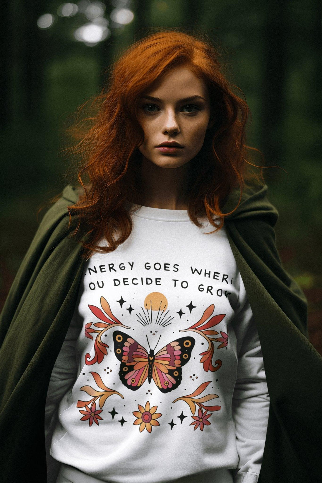 Peace Butterfly Crewneck Large Size Only - Hippies Town