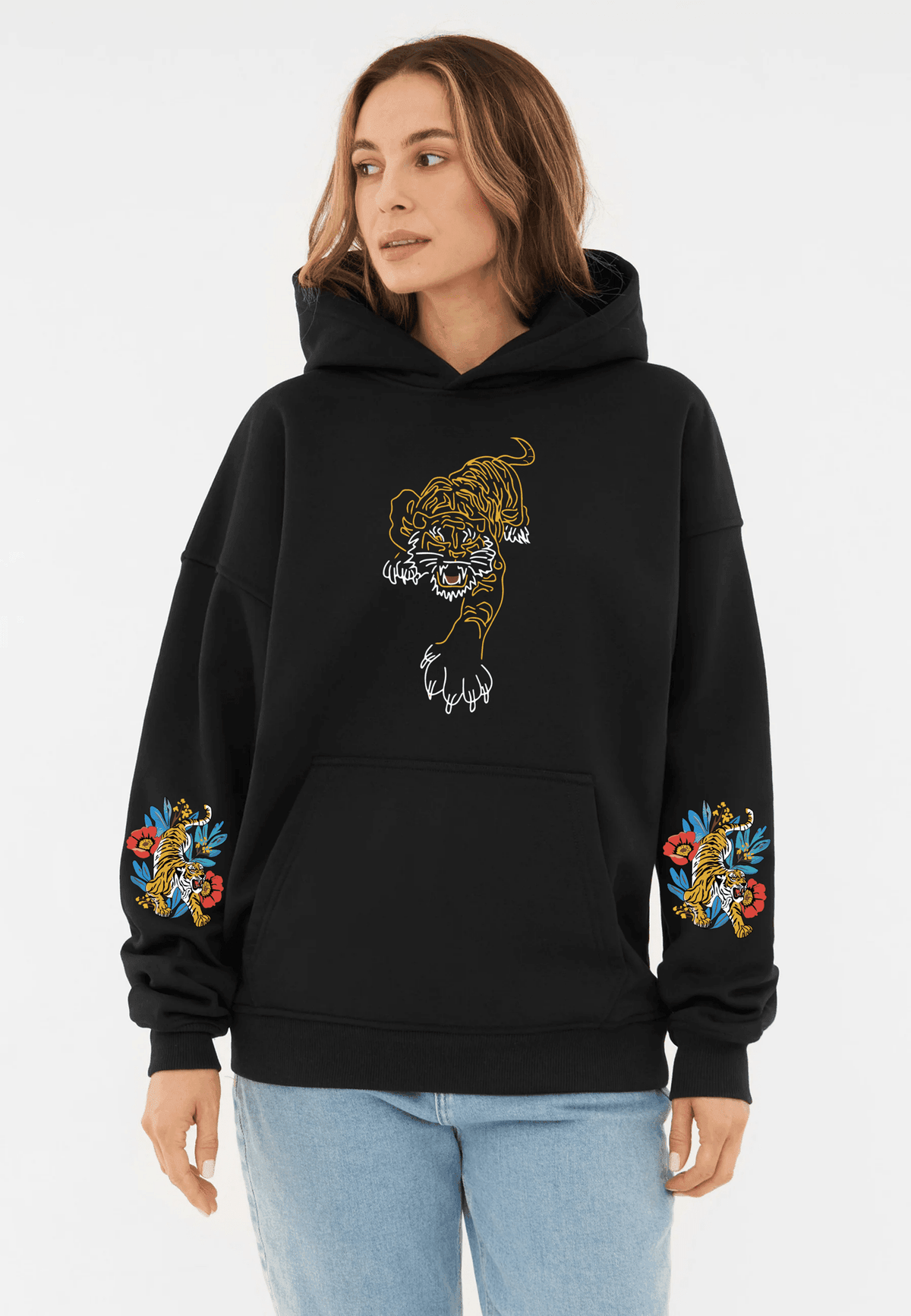 Tiger Flower Hoodie - Hippies TownHoodieHippies Town