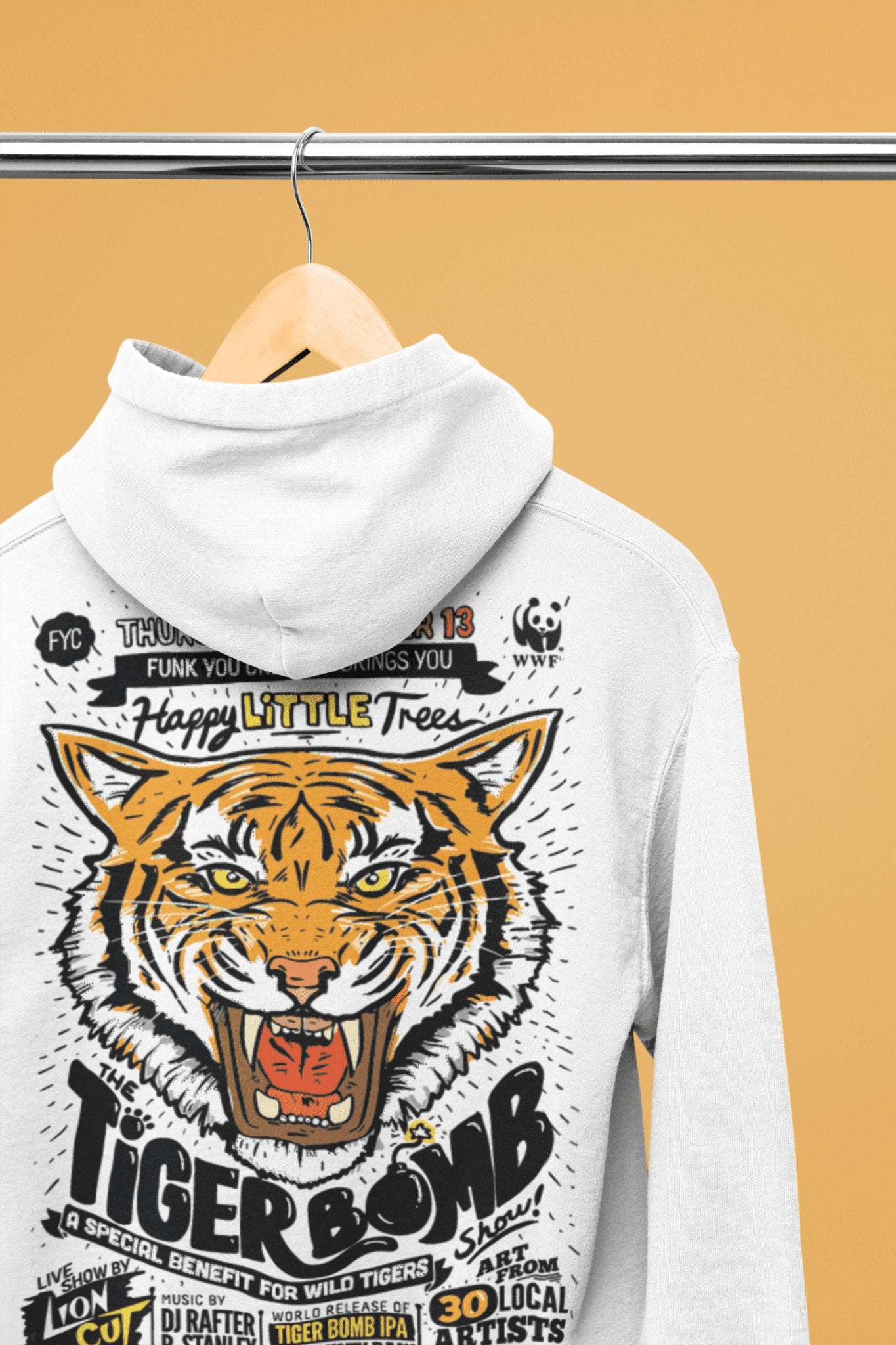 Mixed Cotton Tiger Hoodie - Hippies TownHoodieHippies Town