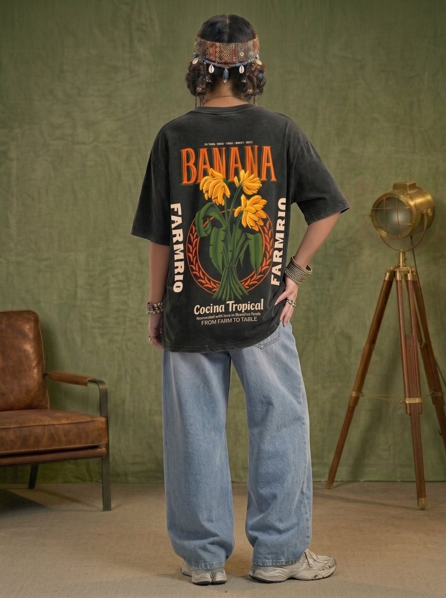 Tropical Banana Washed T-Shirt - Hippies TownHippies Town