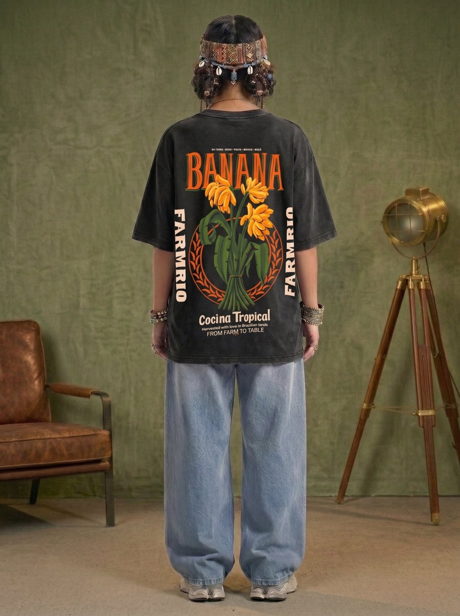 Tropical Banana Washed T-Shirt - Hippies TownHippies Town