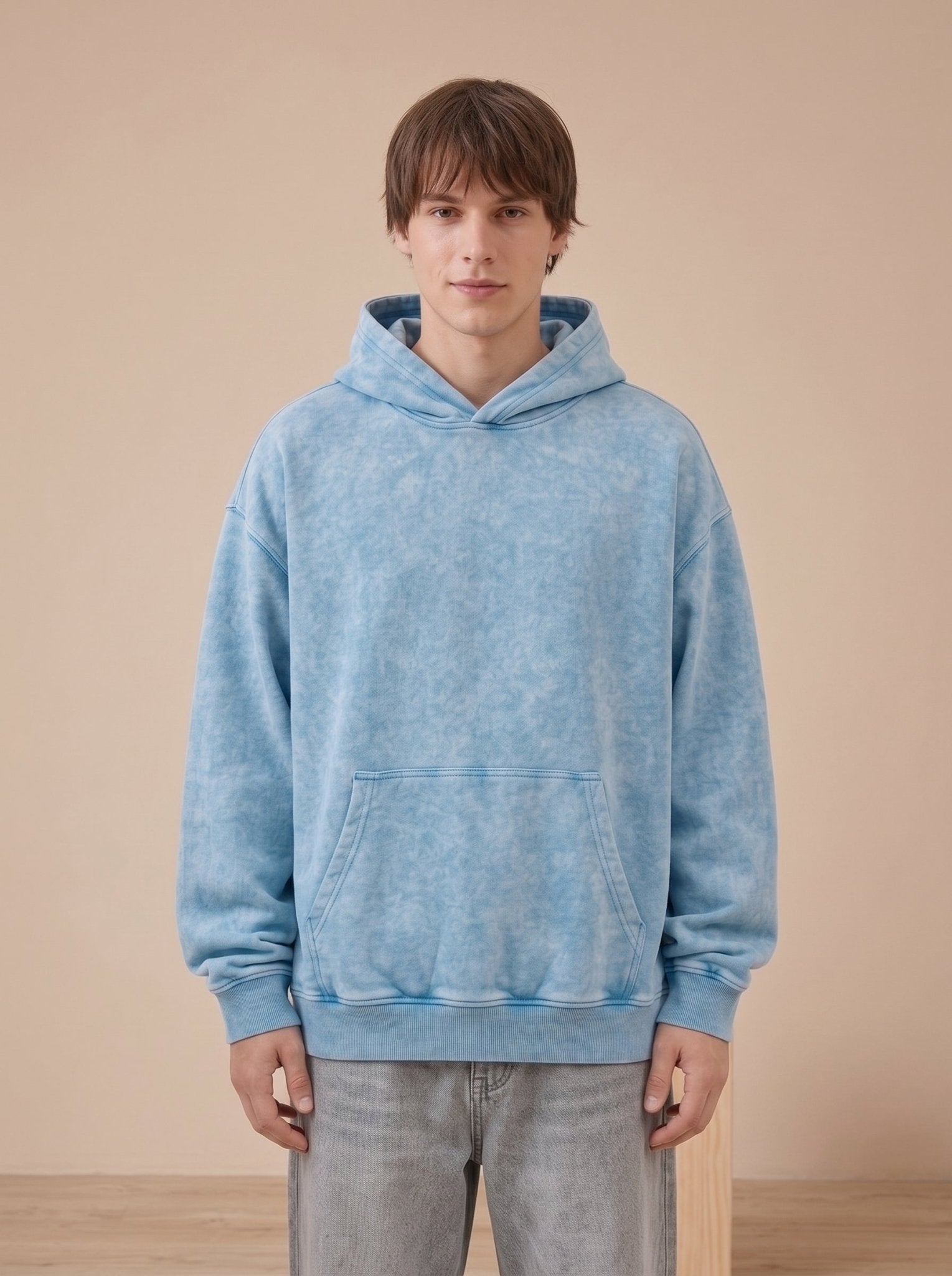 Washed baby blue Hoodie - Hippies TownHoodieHippies Town