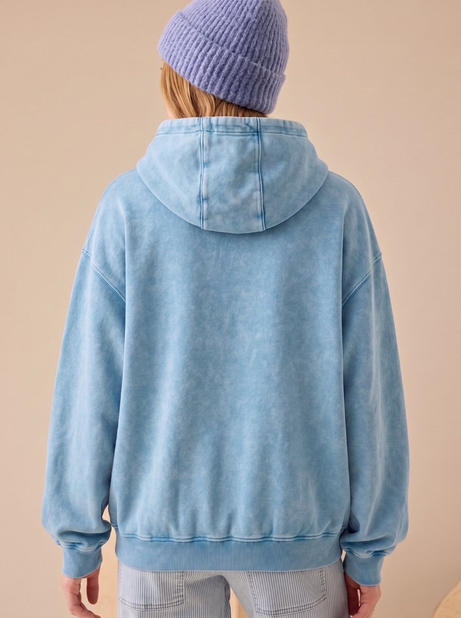 Washed baby blue Hoodie - Hippies TownHoodieHippies Town