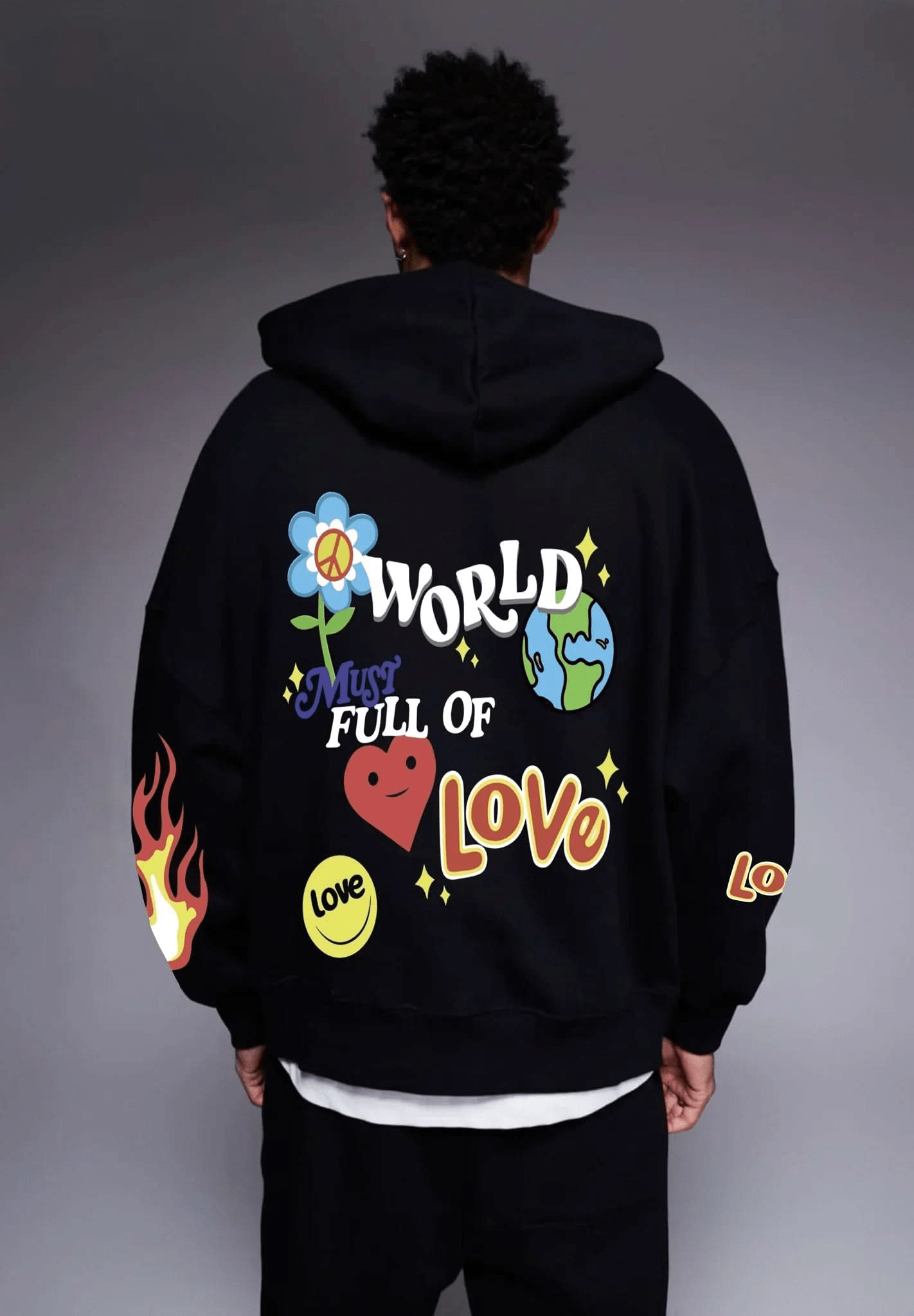 World Full Of Love Hoodiee - Hippies TownHoodieHippies Town