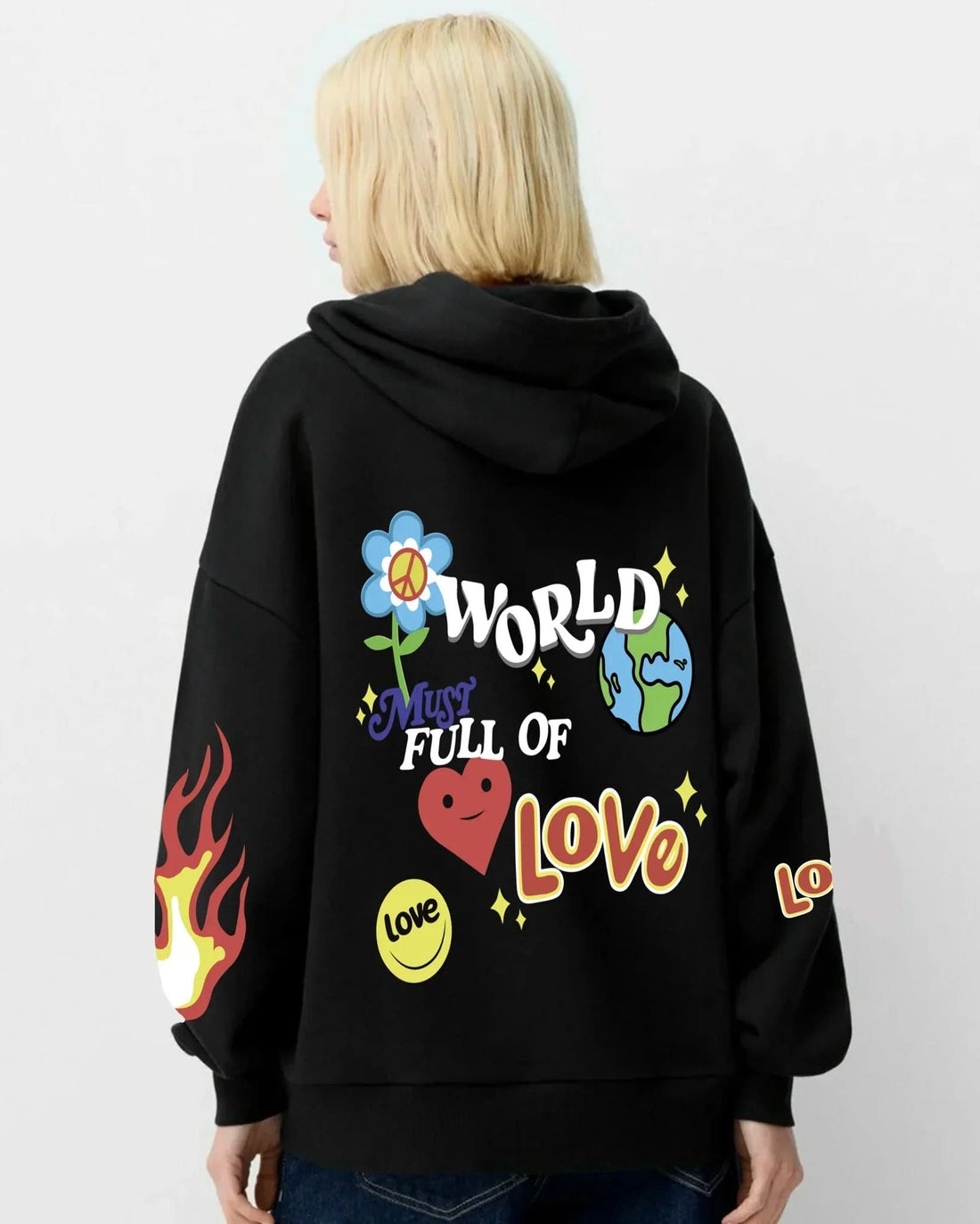 World Full Of Love Hoodiee - Hippies TownHoodieHippies Town