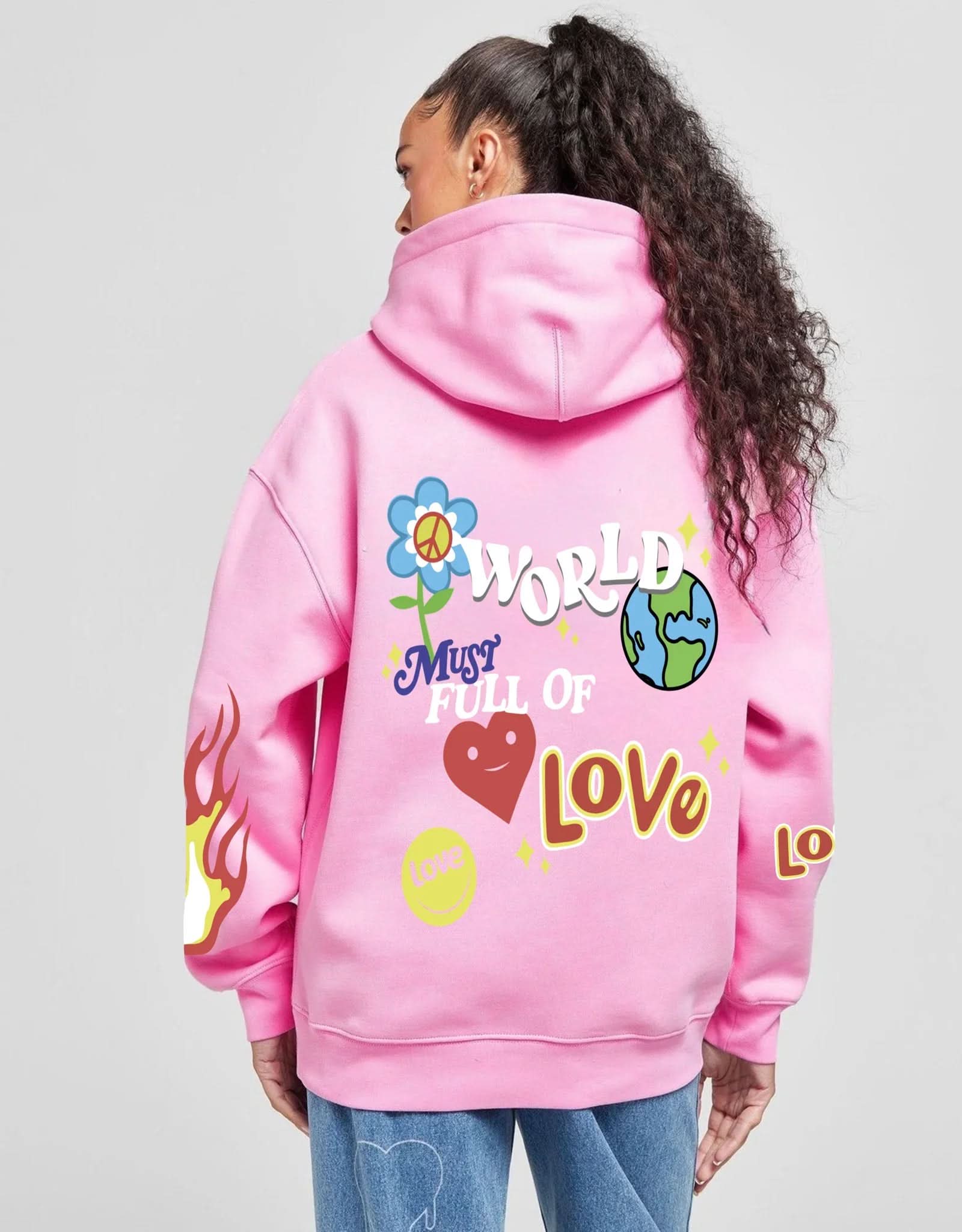 World Full Of Love Hoodiee - Hippies TownHoodieHippies Town