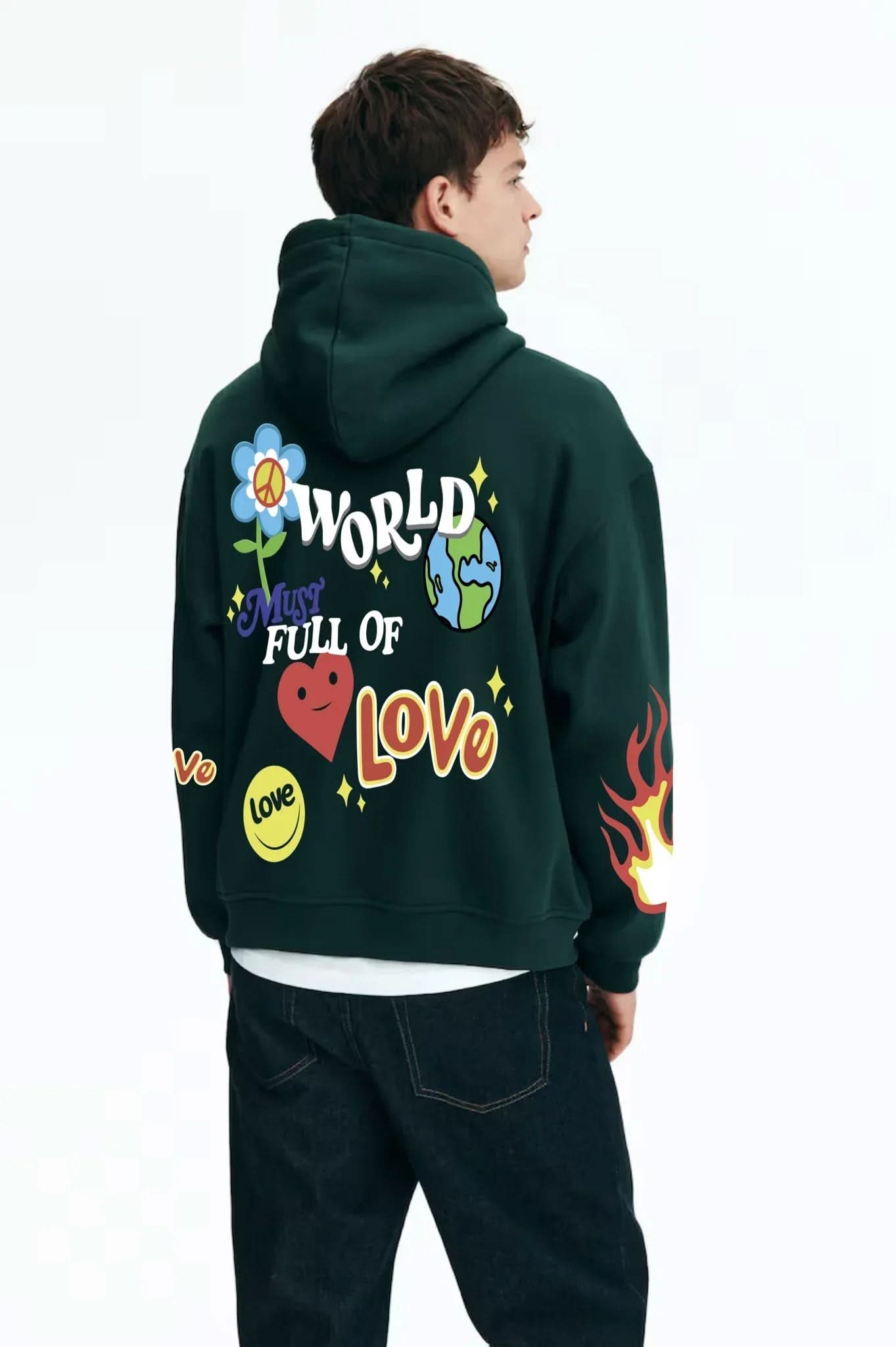 World Full Of Love Hoodiee - Hippies TownHoodieHippies Town