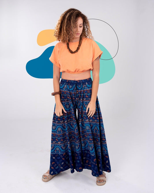Butterfly Navy Pants - Hippies Town